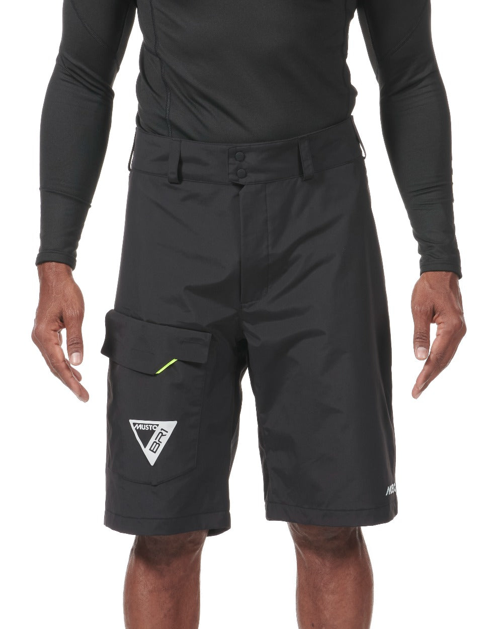 Black coloured Musto BR1 Solent Shorts on white background 