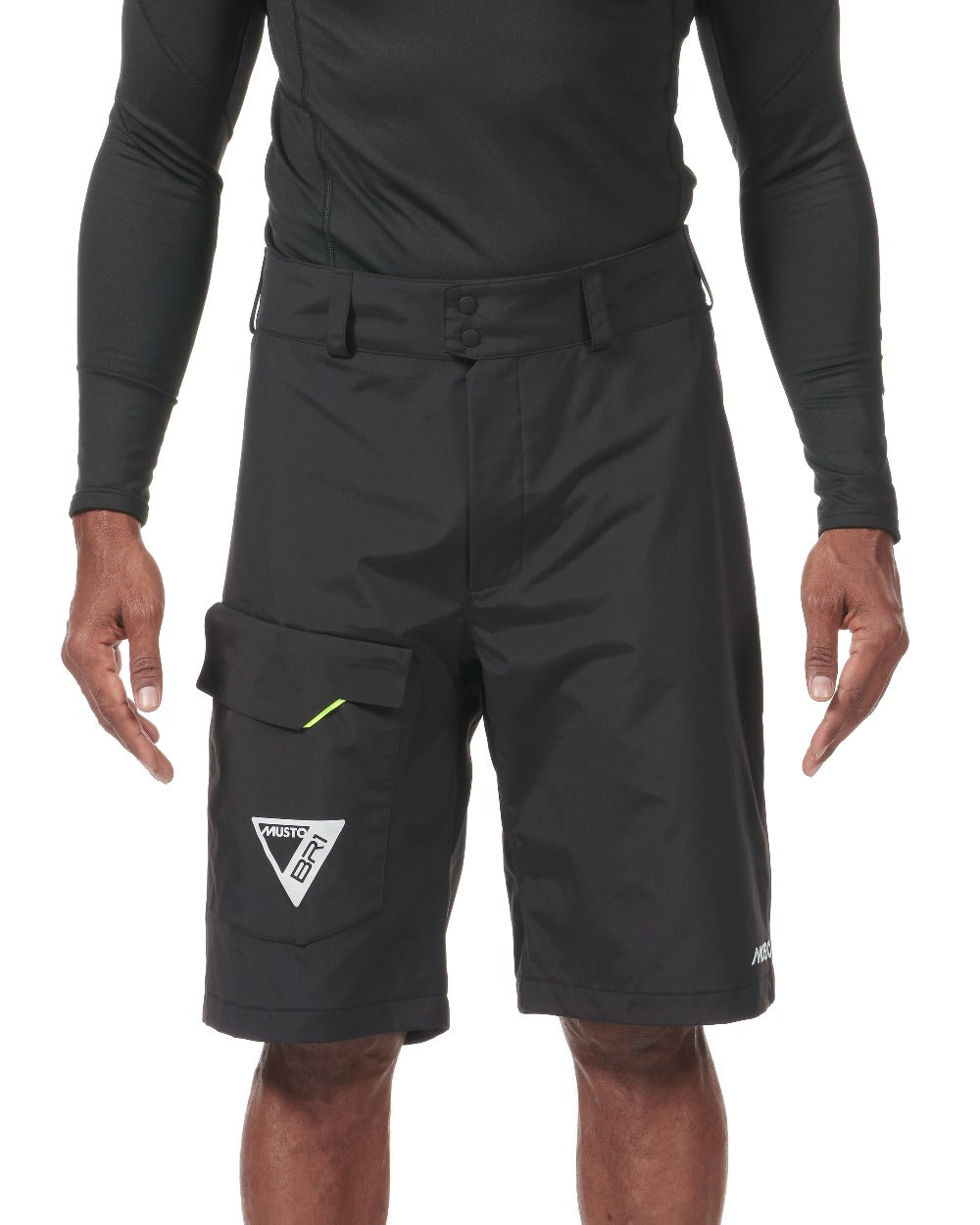 Black coloured Musto BR1 Solent Shorts on white background