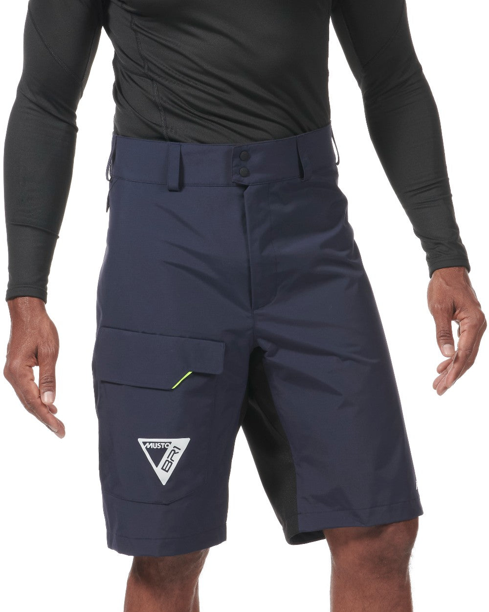 True Navy coloured Musto Br1 Solent Shorts on white background 