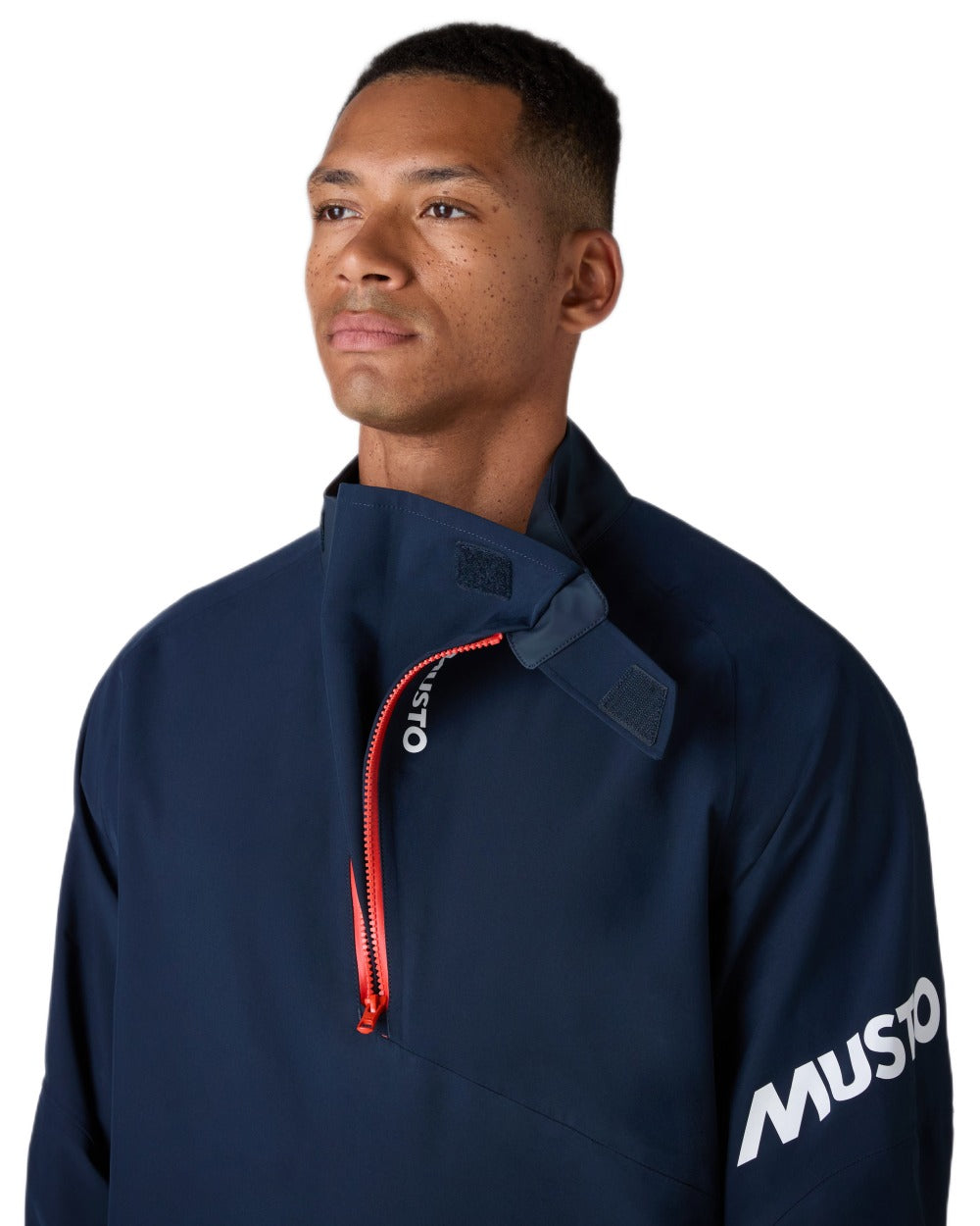 Navy coloured Musto Championship Smock 2.0 on white background