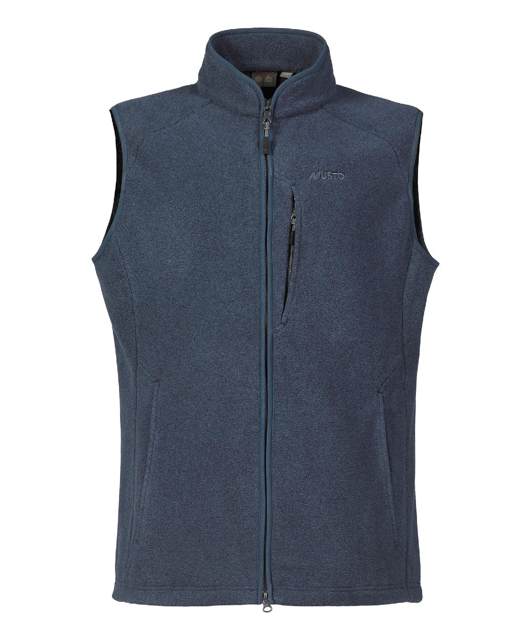 Navy Coloured Musto Fenland Polartec Fleece Vest on white background