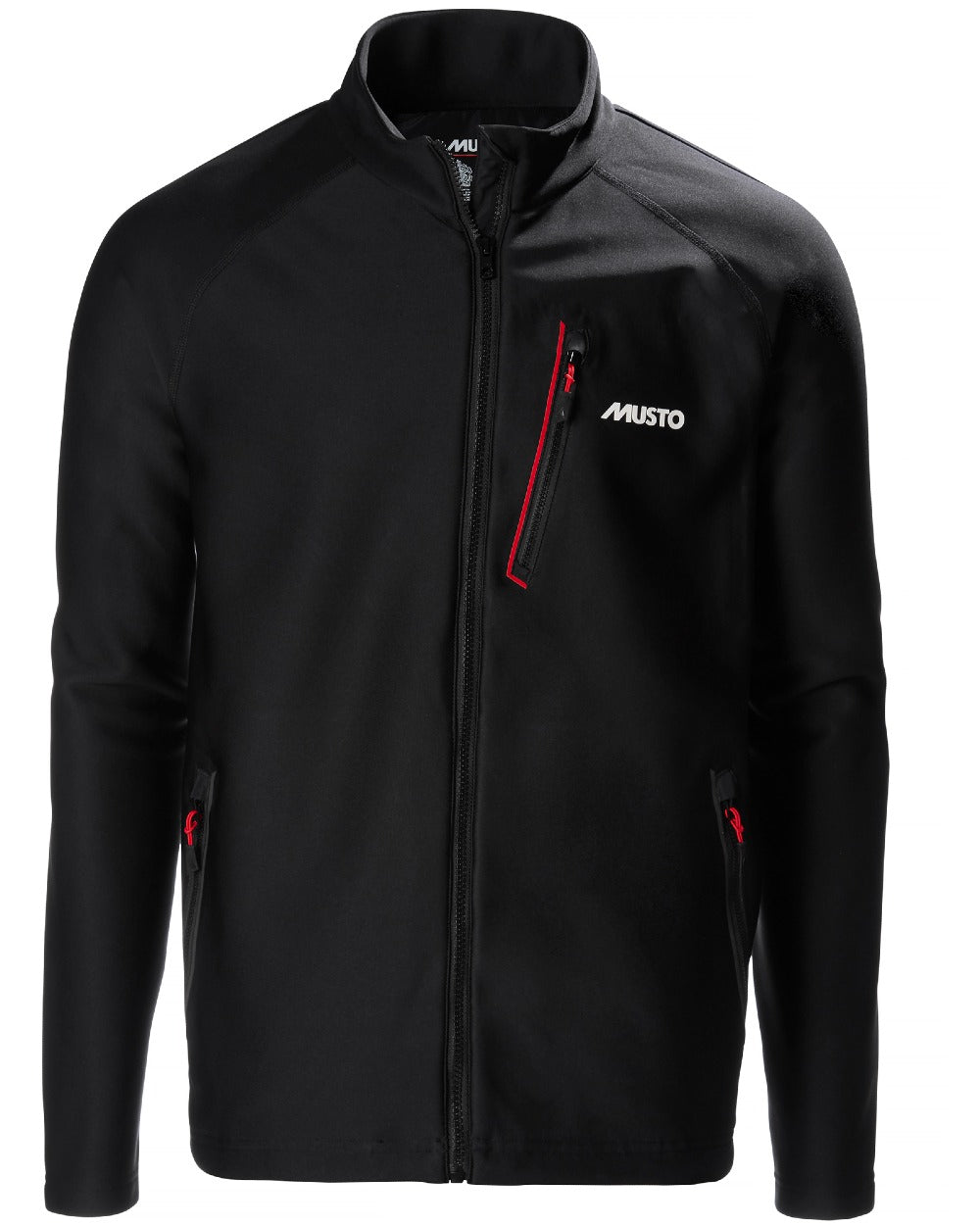 Black coloured Musto Frome Middle Layer jacket on white background 