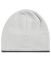 White coloured Musto Knitted Beanie on white background #colour_glacier-grey