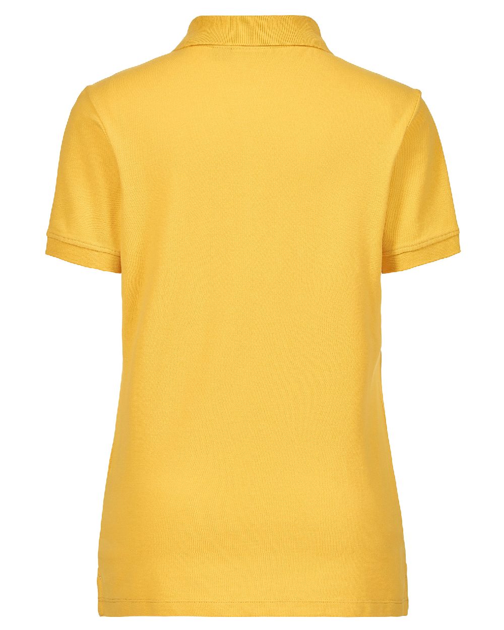 Essential Yellow Coloured Musto Ladies Essential Pique Polo Shirt on white background