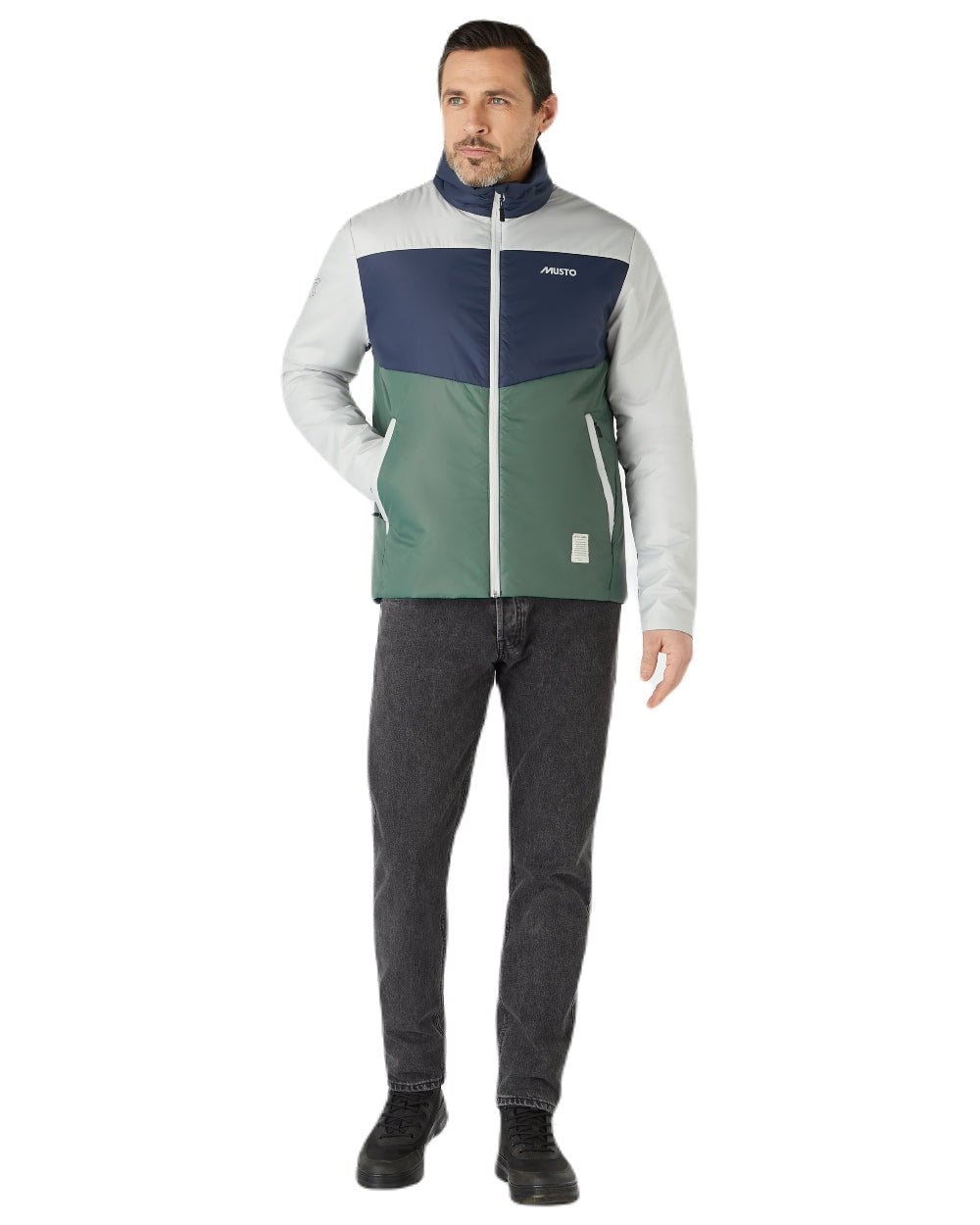 Duck Green coloured Musto Mens 64 PrimaLoft Jacket On A White Background
