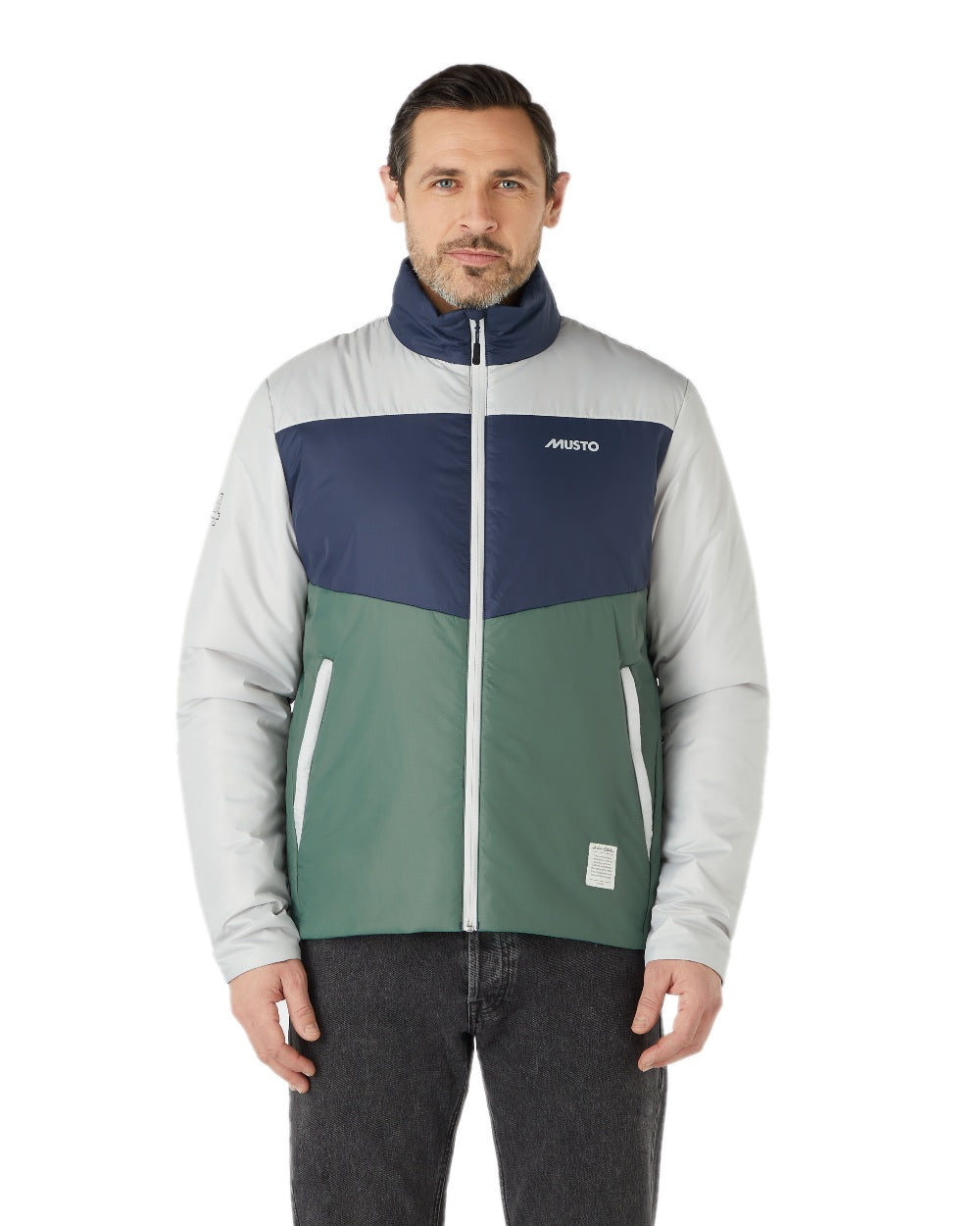 Duck Green coloured Musto Mens 64 PrimaLoft Jacket On A White Background