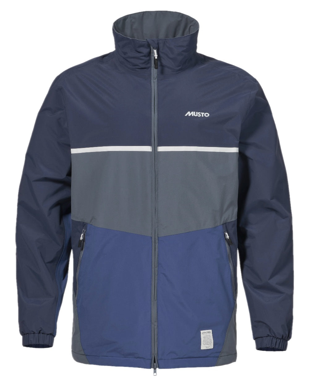 Ombre Blue Navy Coloured Musto Mens 64 Regatta Jacket on white background