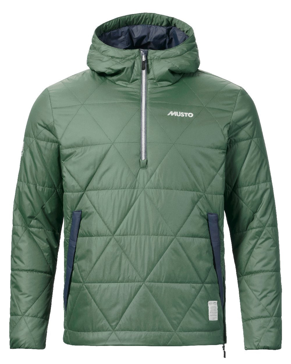 Duck Green Coloured Musto Mens 64 Snug Quilt Anorak on white background