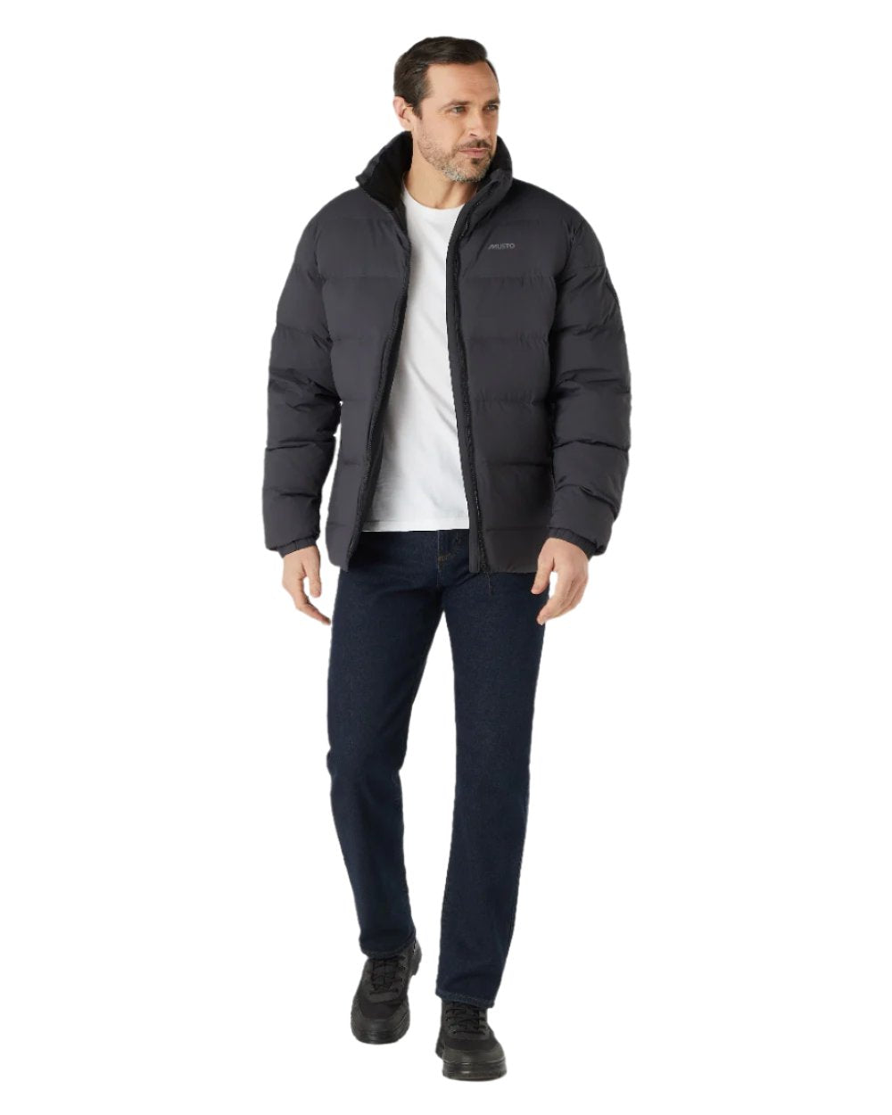 Carbon Coloured Musto Mens Active Puffer Jacket on white background
