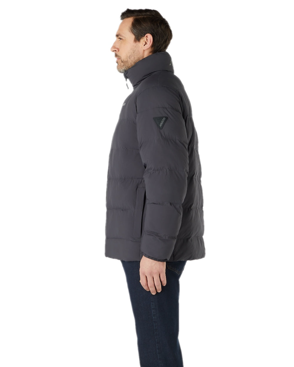 Carbon Coloured Musto Mens Active Puffer Jacket on white background