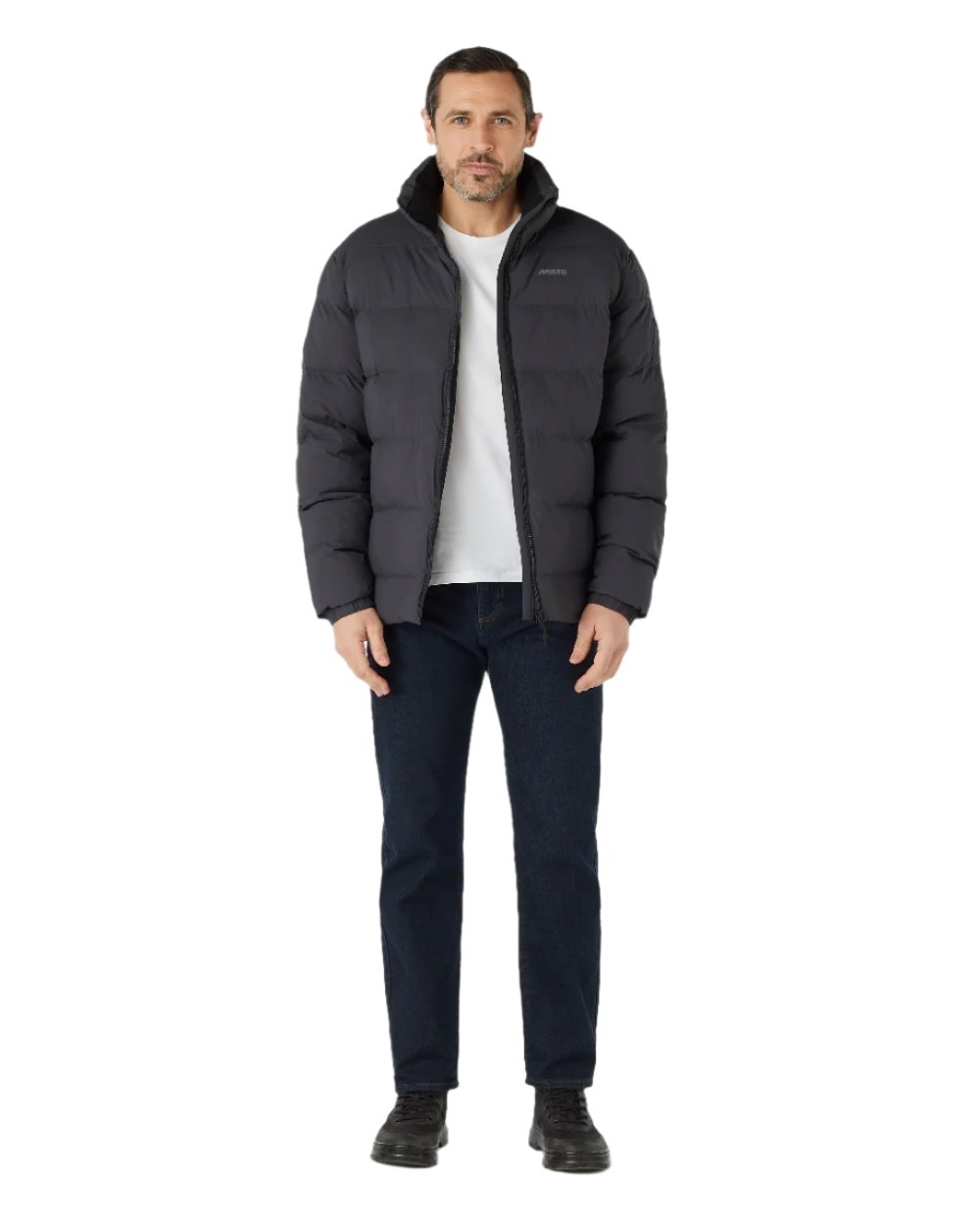 Carbon Coloured Musto Mens Active Puffer Jacket on white background