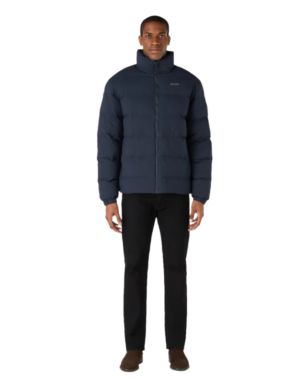 Navy Coloured Musto Mens Active Puffer Jacket on white background