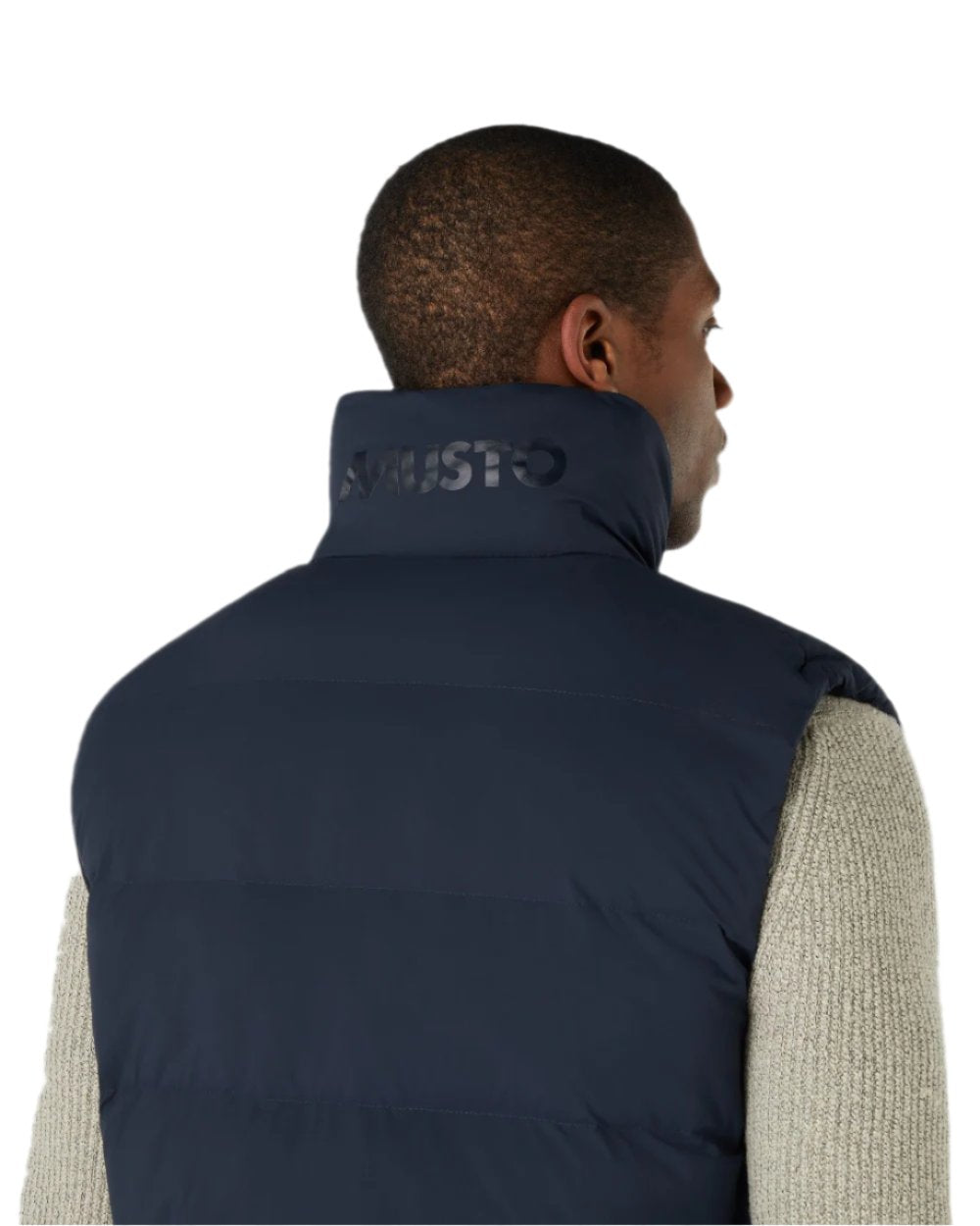Navy Coloured Musto Mens Active Puffer Vest on white background