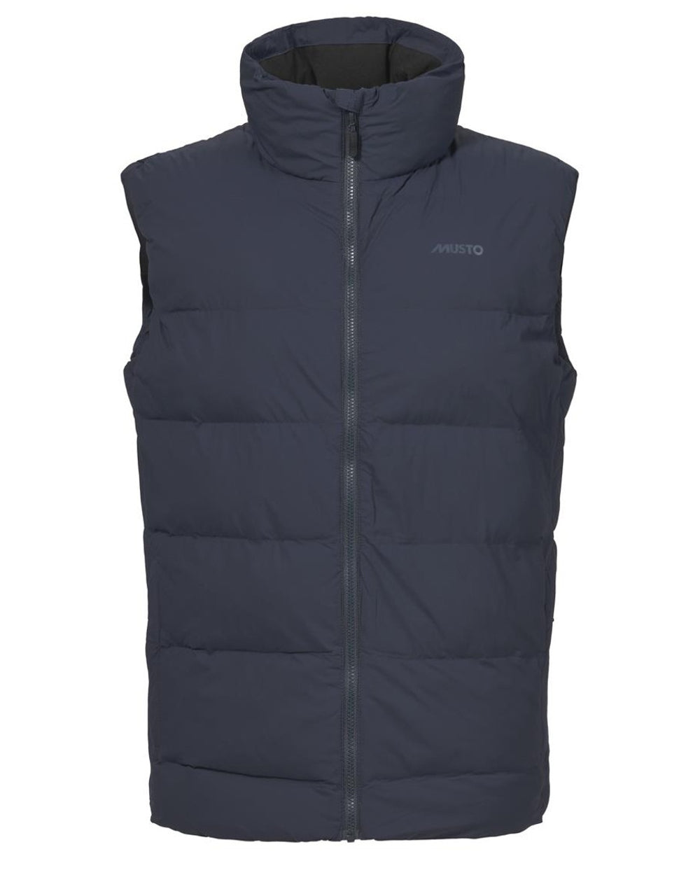 Navy Coloured Musto Mens Active Puffer Vest on white background