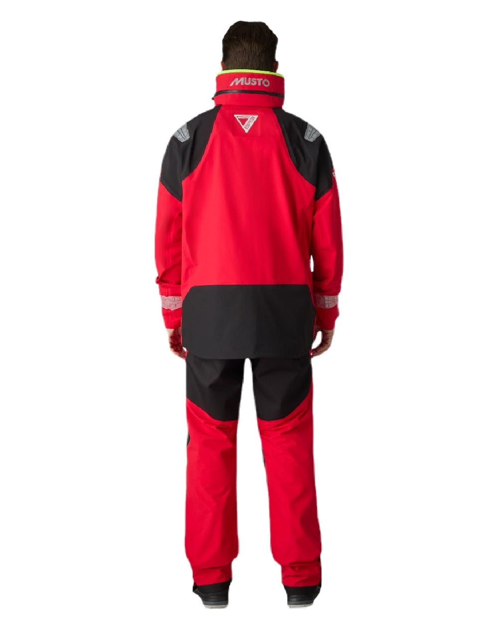 True Red coloured Musto Mens BR3 Pertex Offshore Jacket on white background