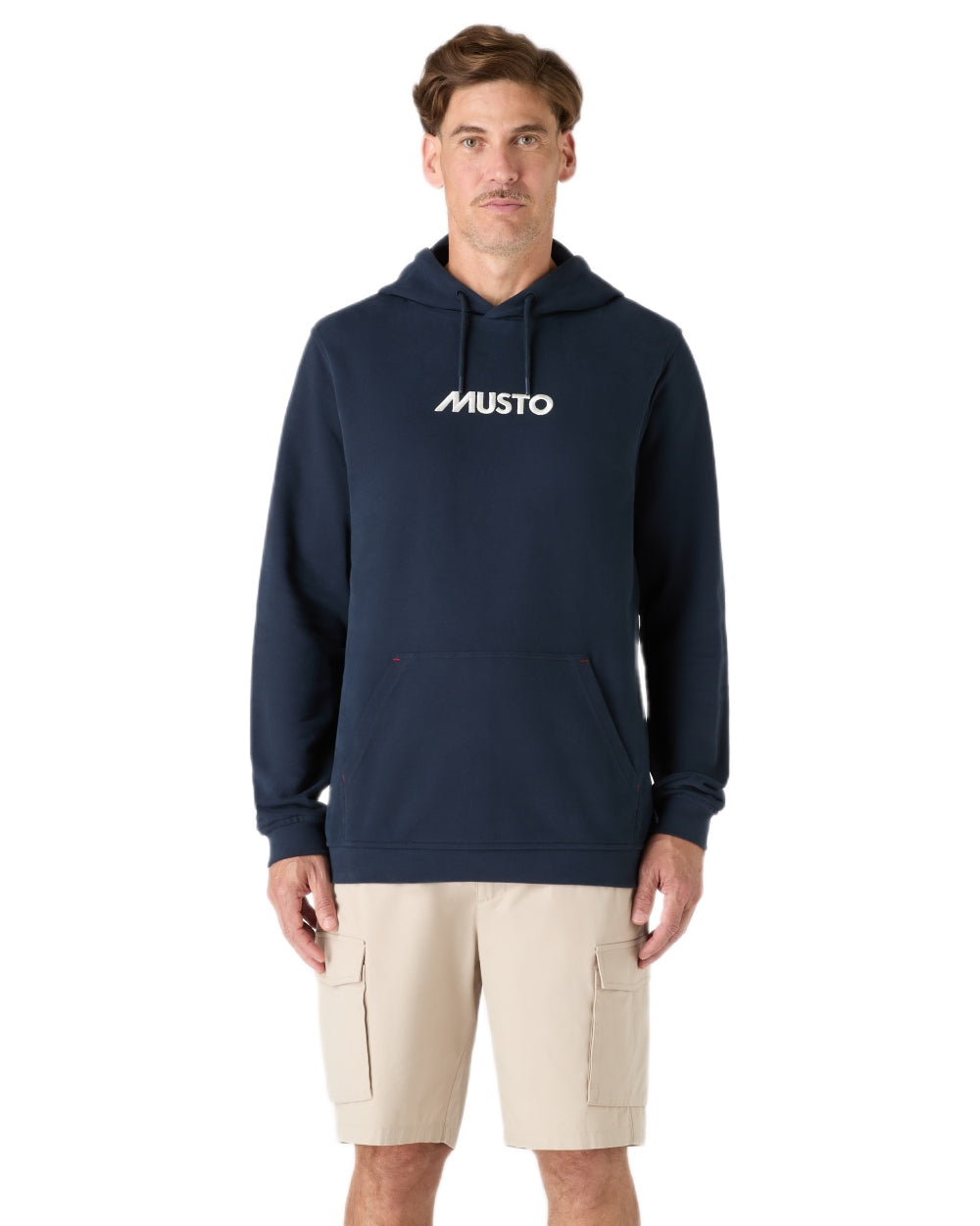 Navy Coloured Musto Mens Classic Hoodie on white background