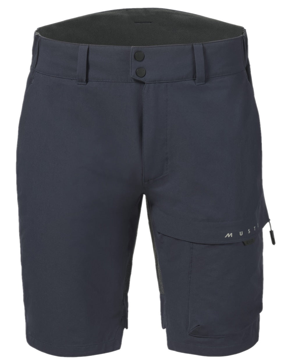 True Navy Coloured Musto Mens Evo Performance Stretch Shorts on white background