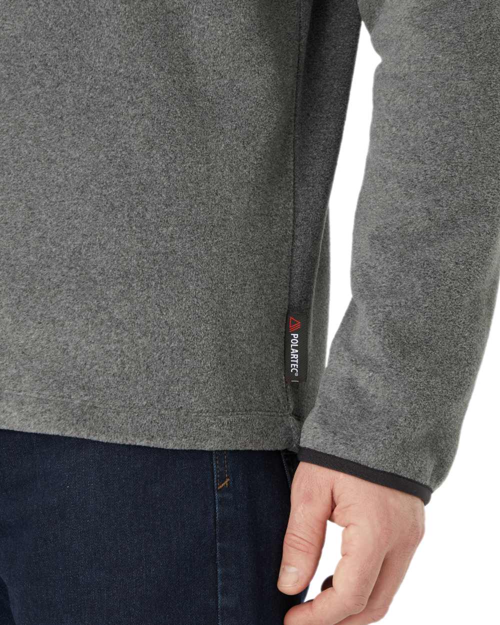 Grey Marl Coloured Musto Mens Evo Polartec 200 Pullover Fleece on white background