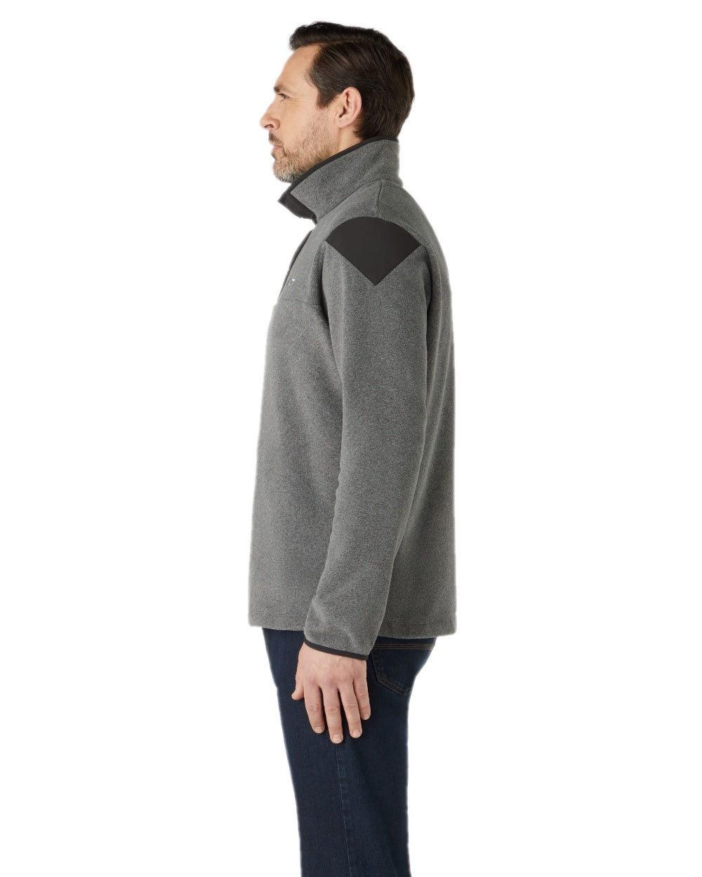 Grey Marl Coloured Musto Mens Evo Polartec 200 Pullover Fleece on white background