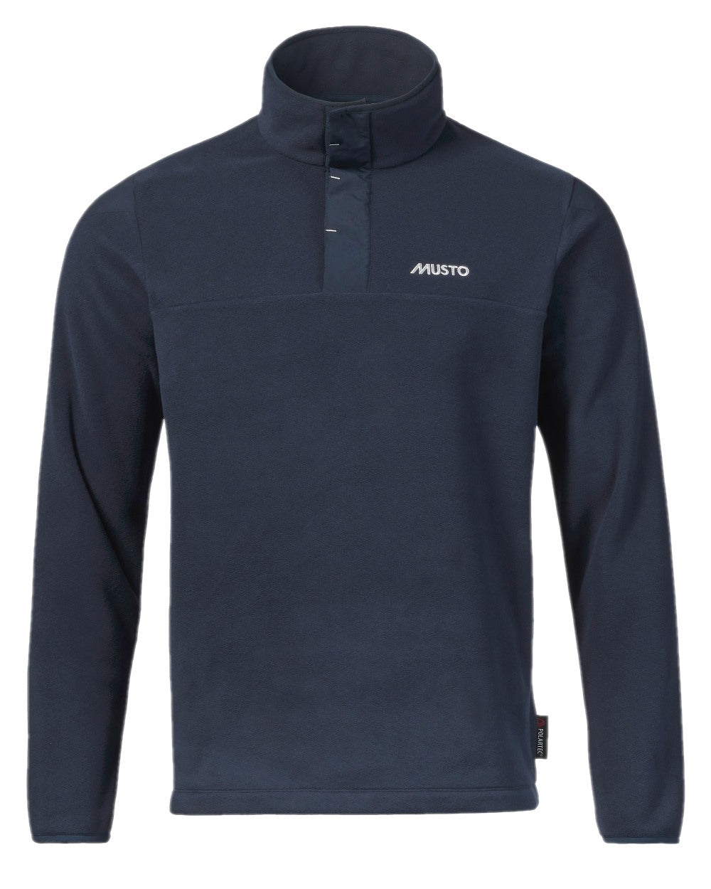 Navy Coloured Musto Mens Evo Polartec 200 Pullover Fleece on white background