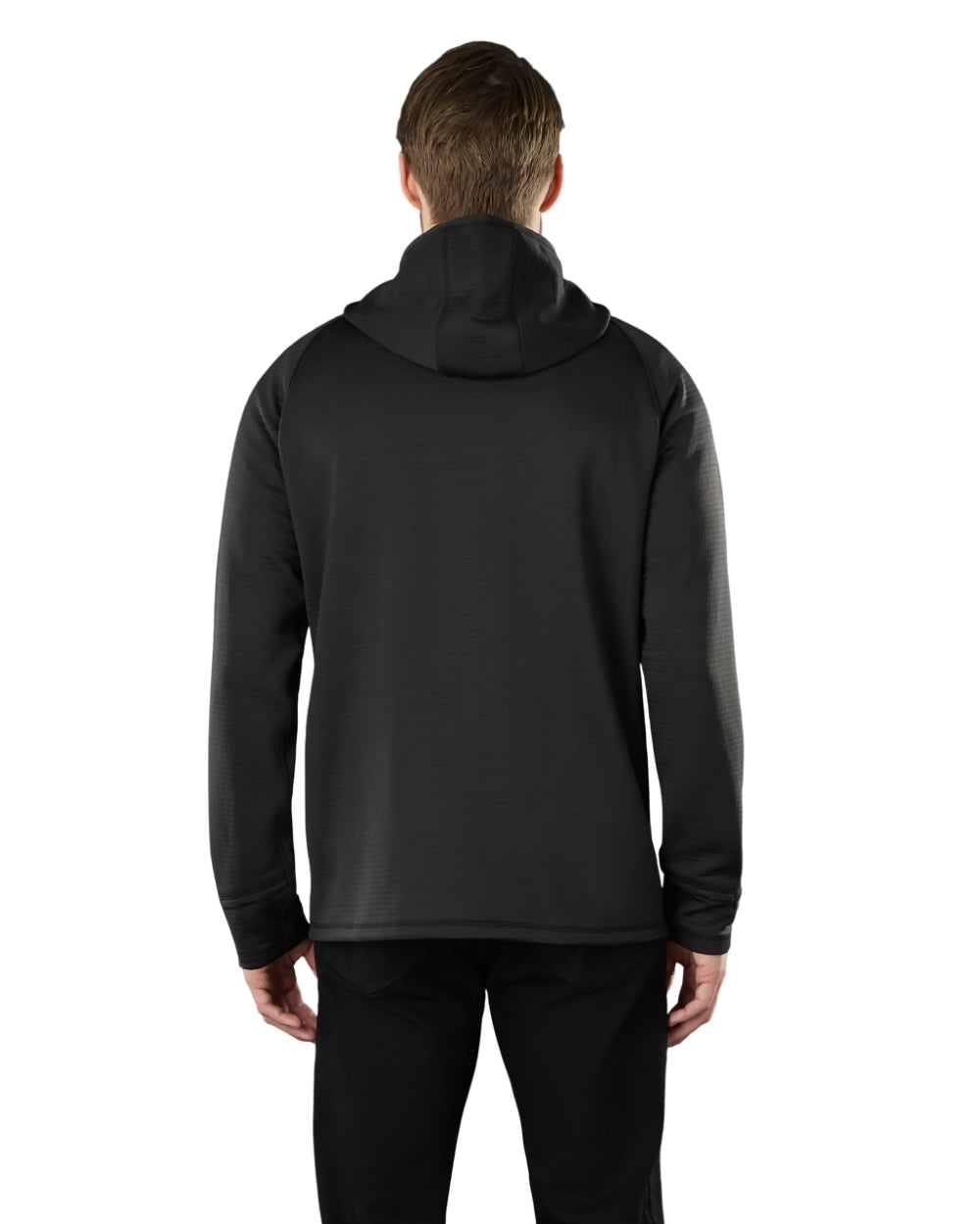 Black Coloured Musto Mens Evo Thermal Hooded Technical Fleece Jacket on white background