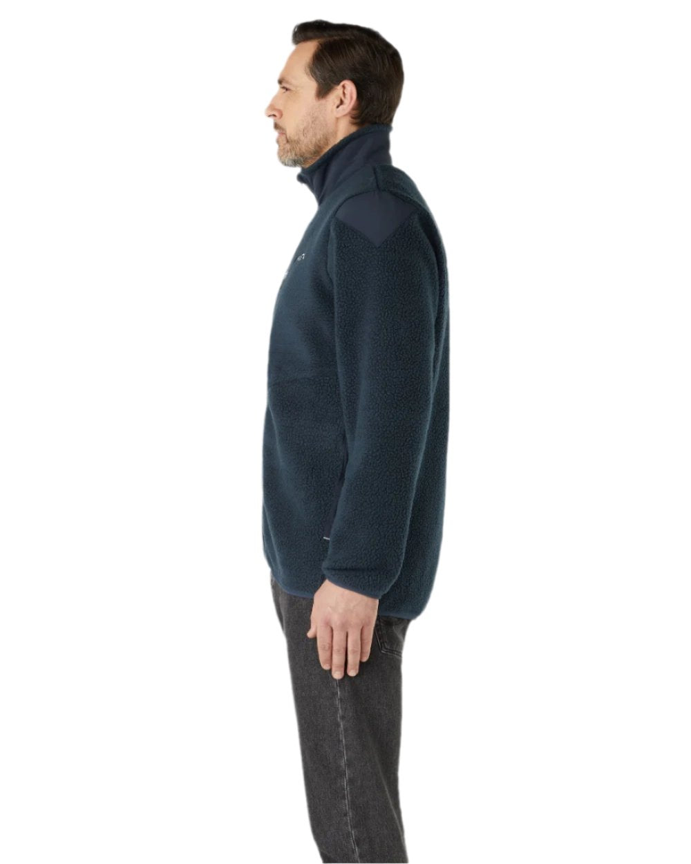 Navy Coloured Musto Mens Nautic Full Zip Pile Fleece on white background