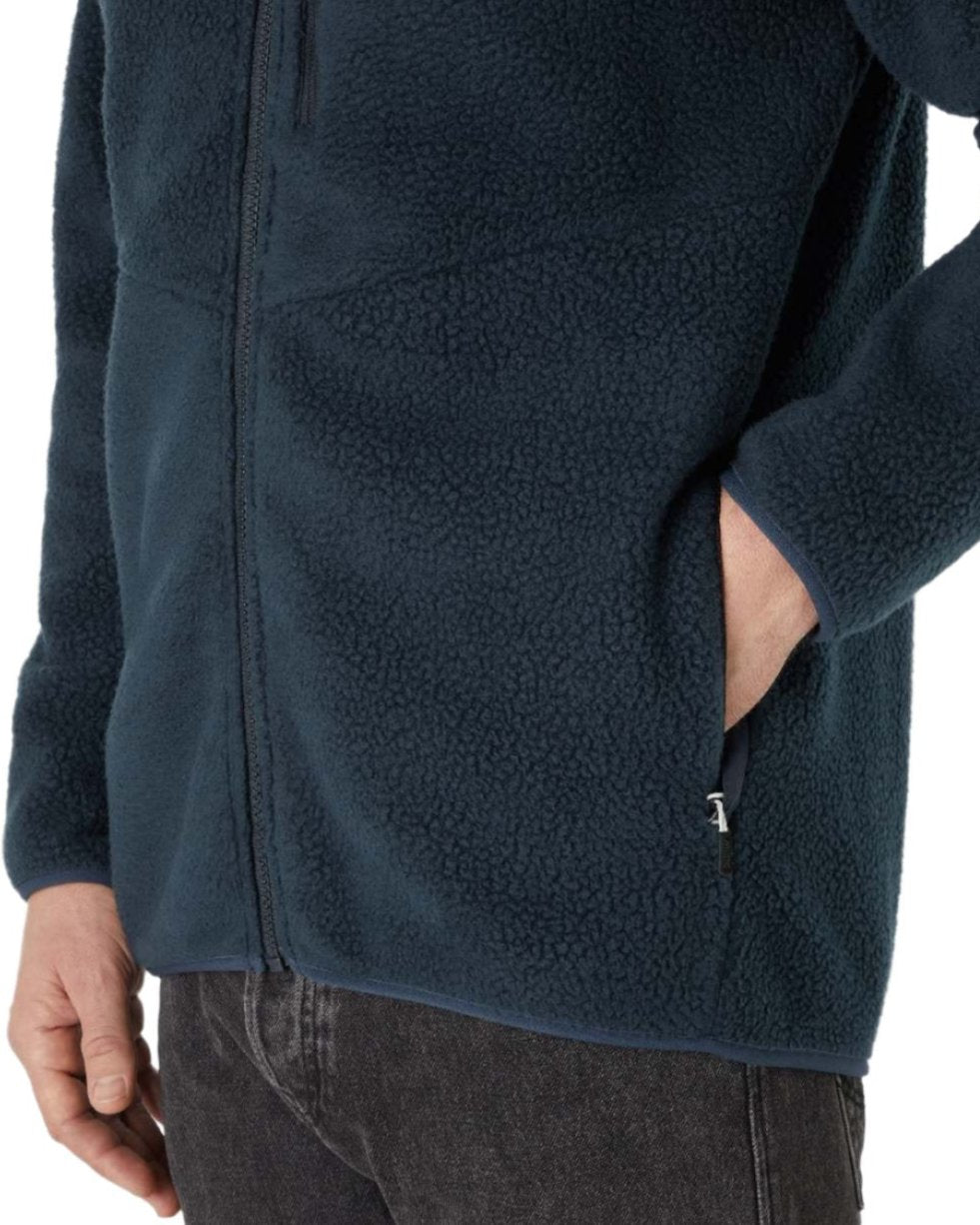 Navy Coloured Musto Mens Nautic Full Zip Pile Fleece on white background