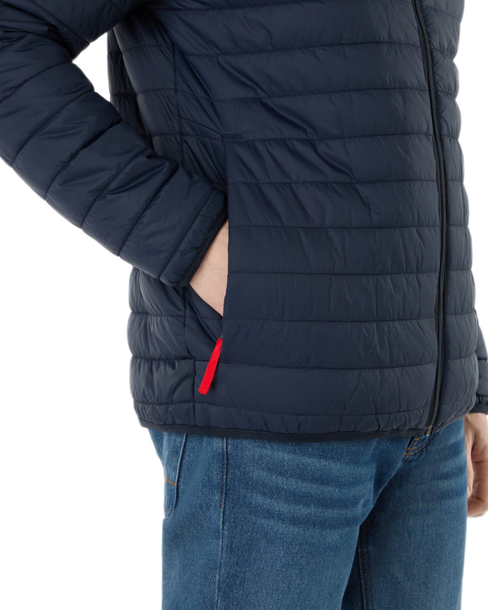 Navy Coloured Musto Mens Original Lite Puffer Jacket on white background