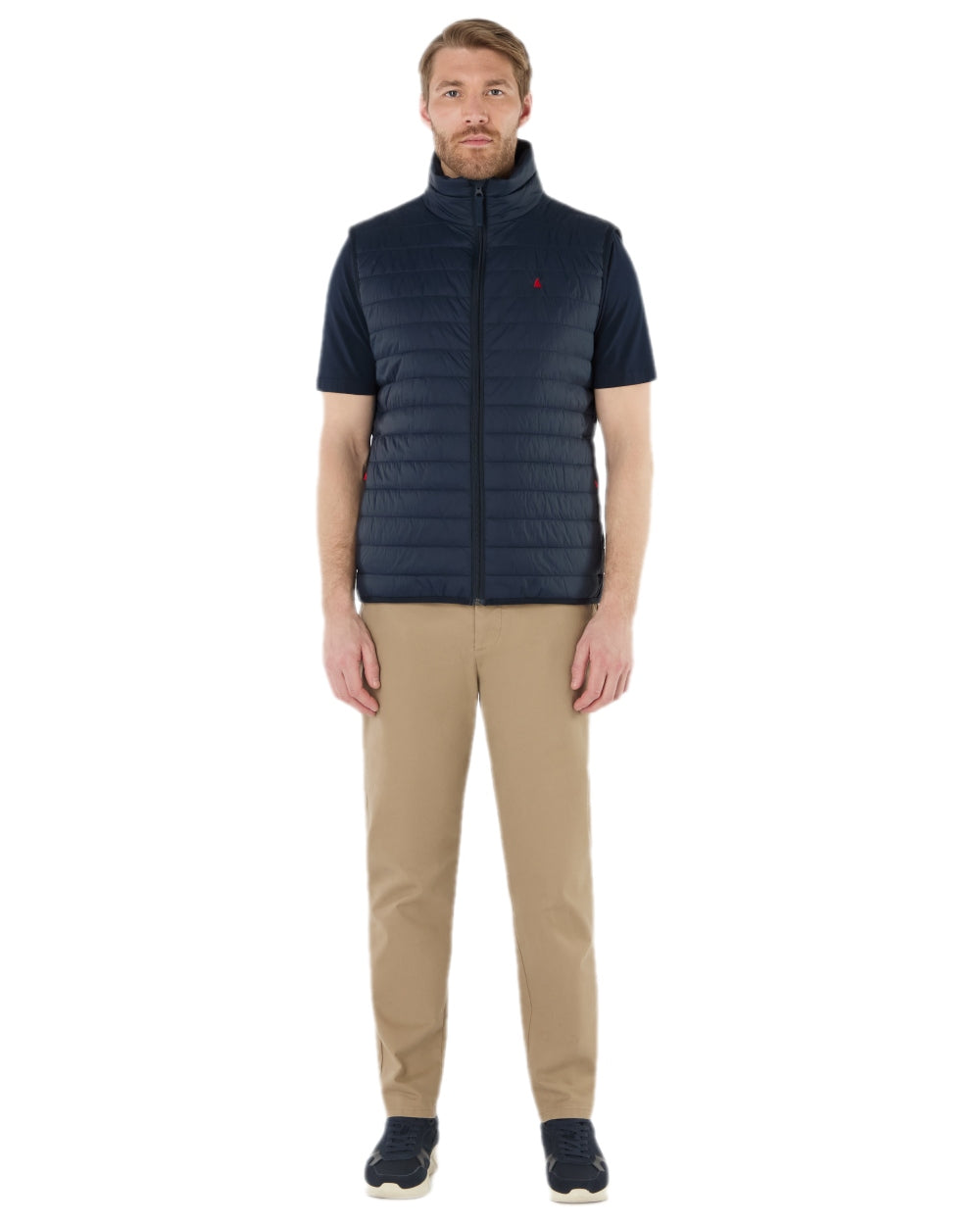 Navy Coloured Musto Mens Original Lite Puffer Vest on white background
