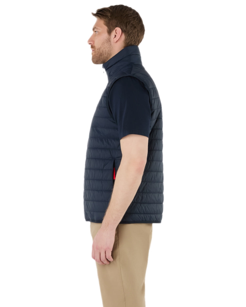 Navy Coloured Musto Mens Original Lite Puffer Vest on white background