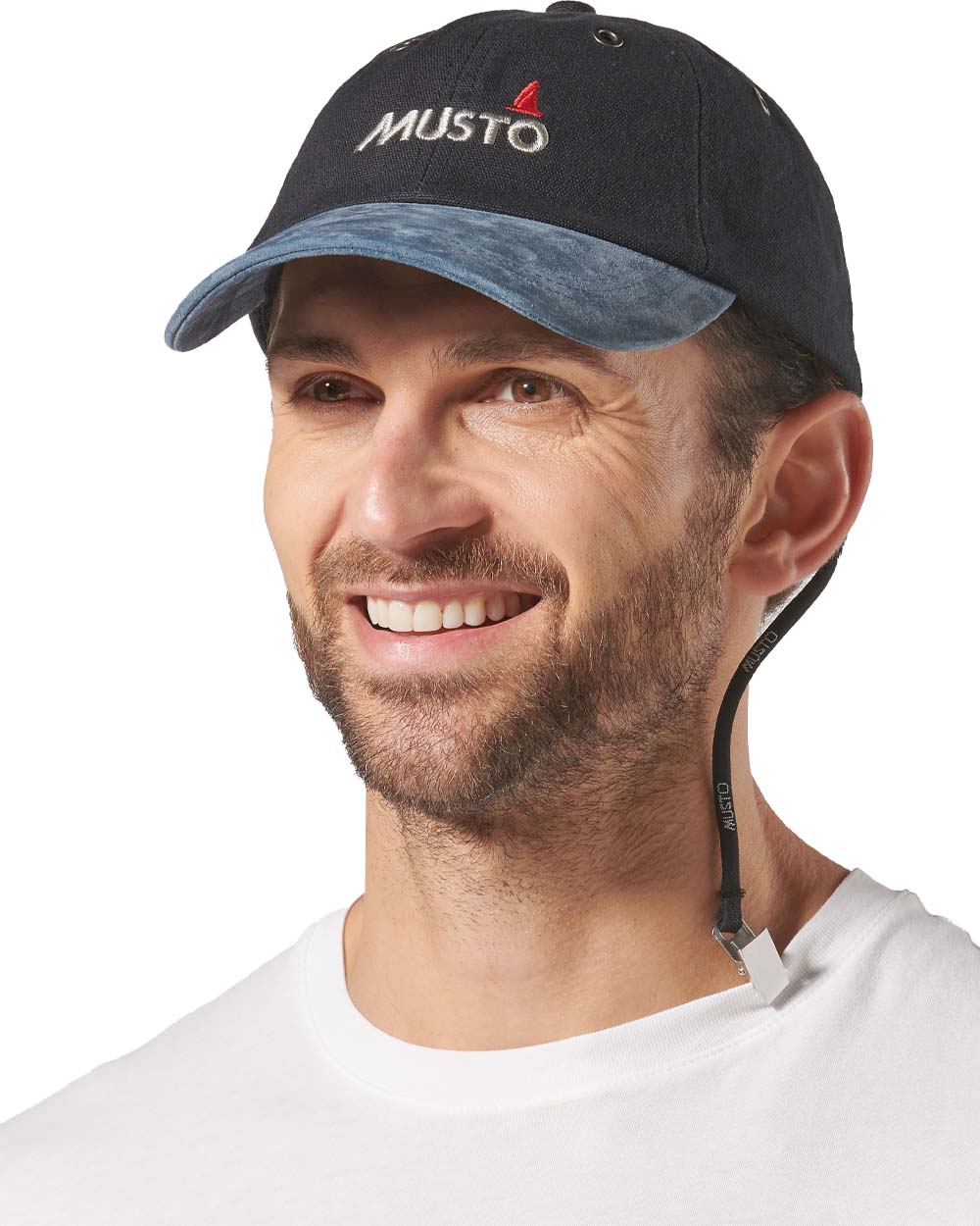 Black Coloured Musto Original Crew Cap on white background