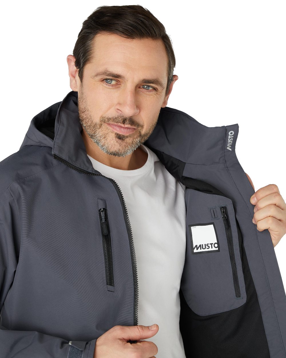 Ombre Blue coloured Musto Sarinia Jacket on White background