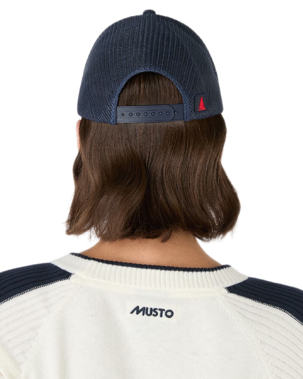 Navy Coloured Musto Trucker Cap on white background