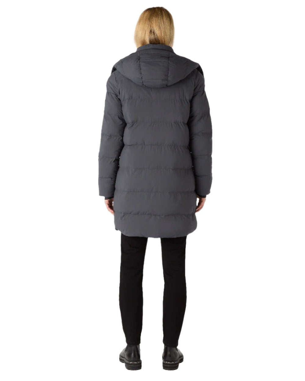 Carbon Coloured Musto Womens Active Puffer Coat on white background