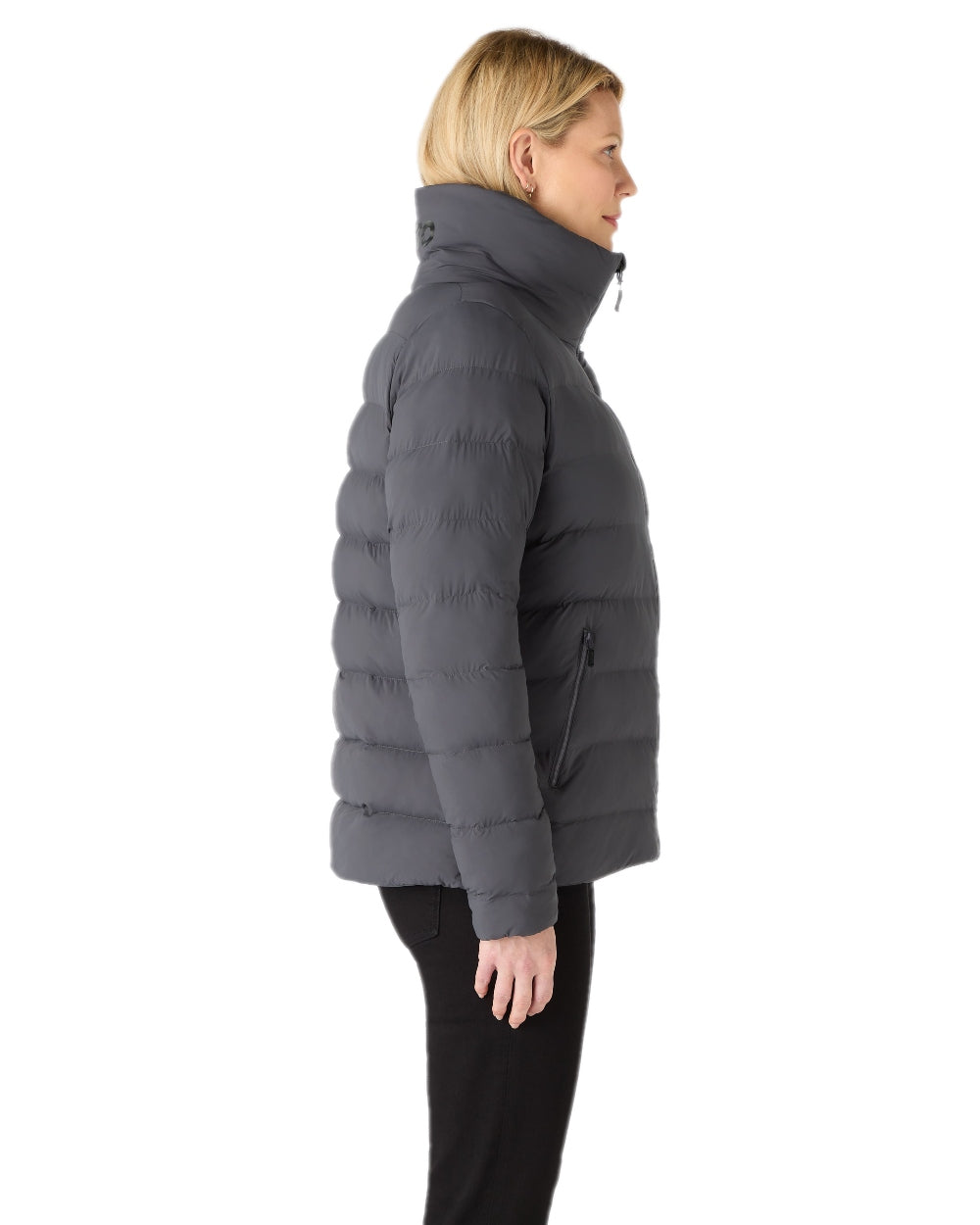 Carbon Coloured Musto Womens Active Puffer Jacket on white background