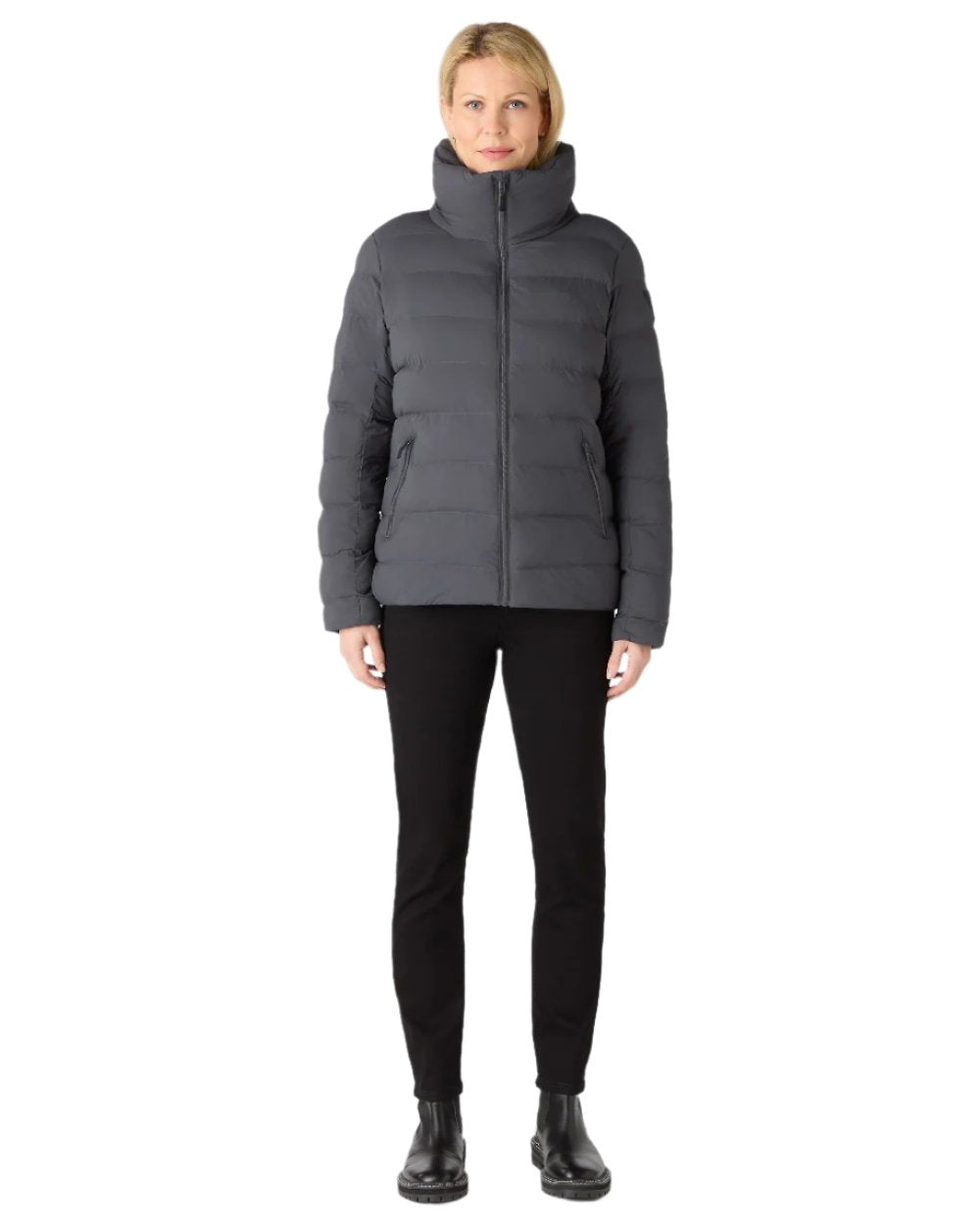Carbon Coloured Musto Womens Active Puffer Jacket on white background