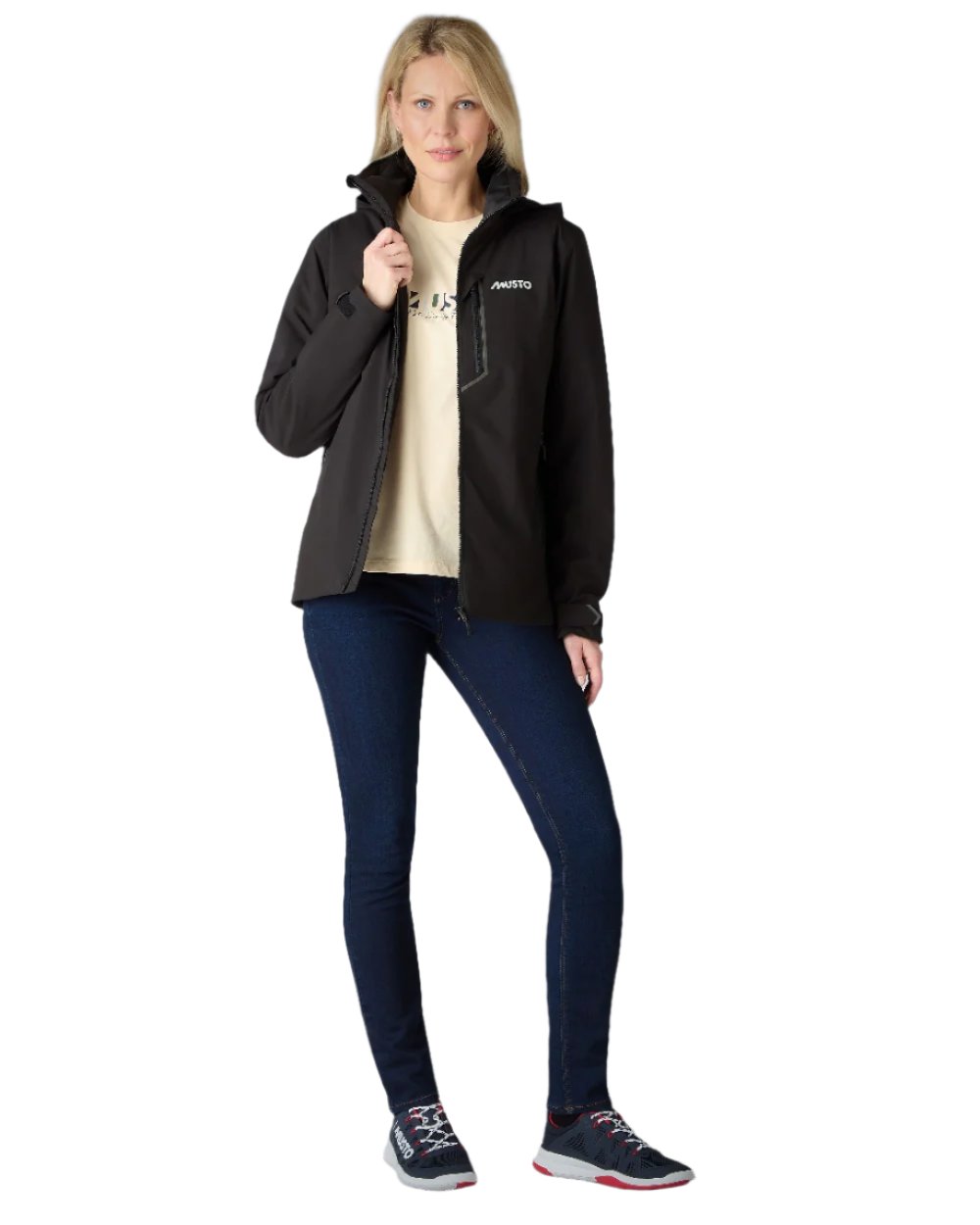 Black Coloured Musto Womens Br1 Primaloft Midlayer Jacket on white background
