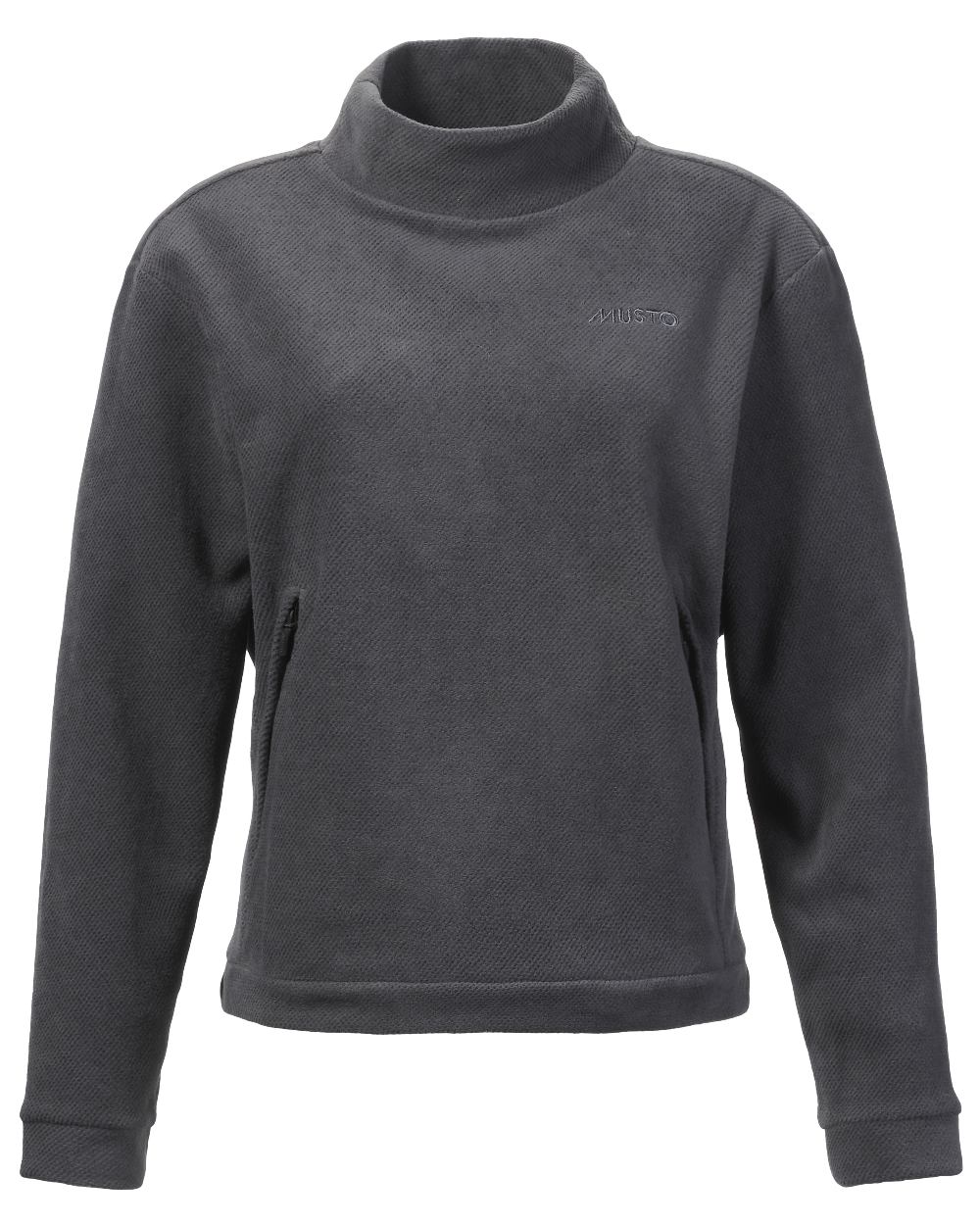 Carbon Coloured Musto Womens Classic Fleece Pullover On A White Background