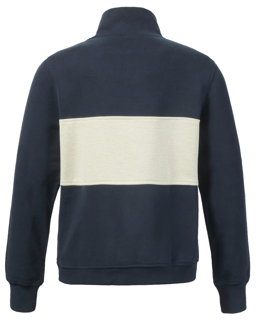 Navy Oat Coloured Musto Womens Classic Half Zip Sweatshirt On A White Background