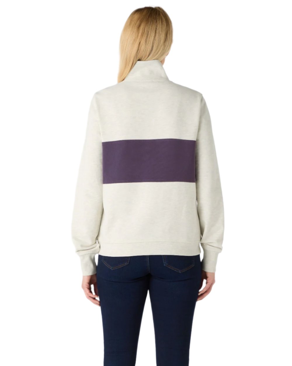 Oat Marl Coloured Musto Womens Classic Half Zip Sweatshirt On A White Background