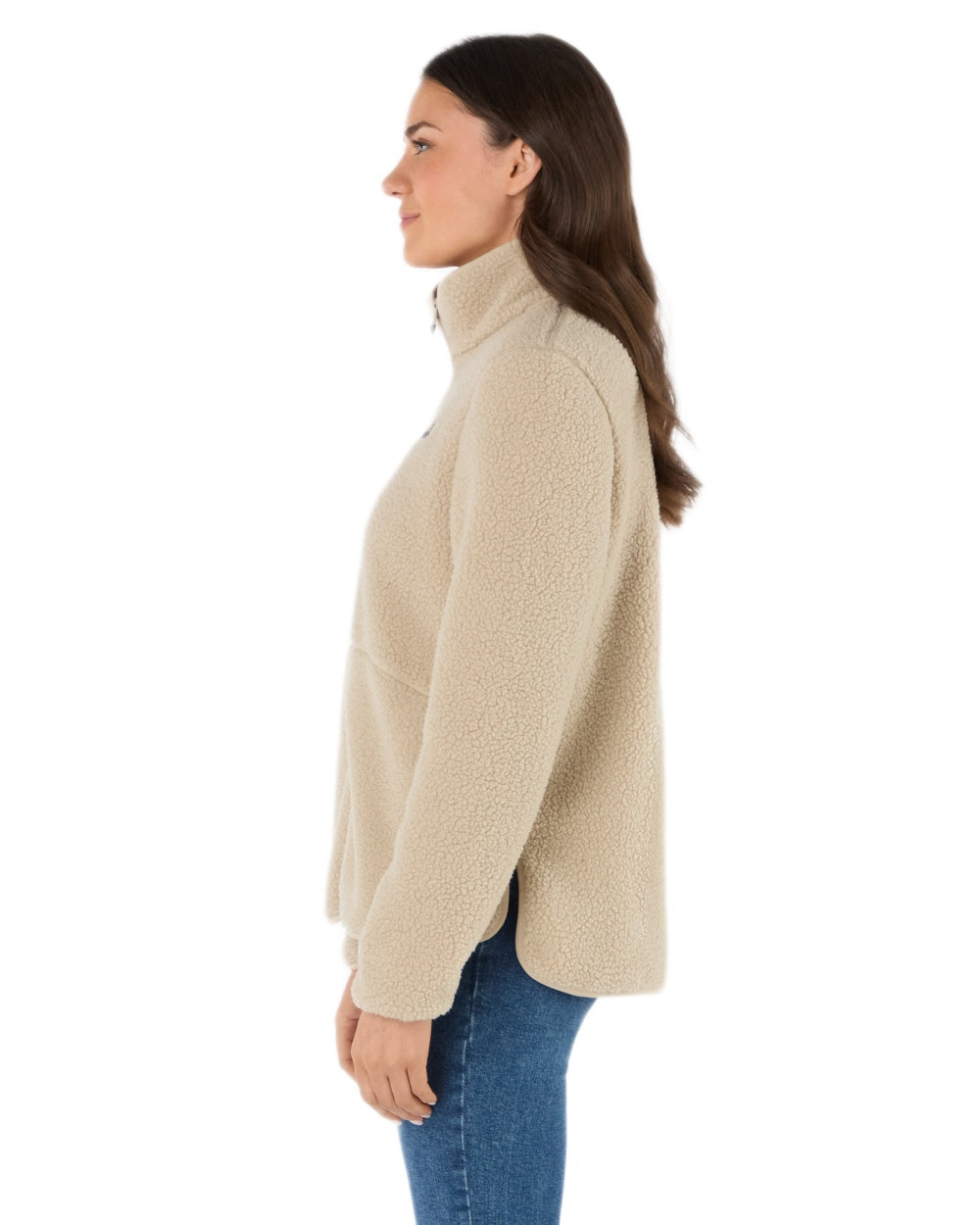 Pure Cashmere Coloured Musto Womens Cover Deep Pile Fleece Jacket on white background