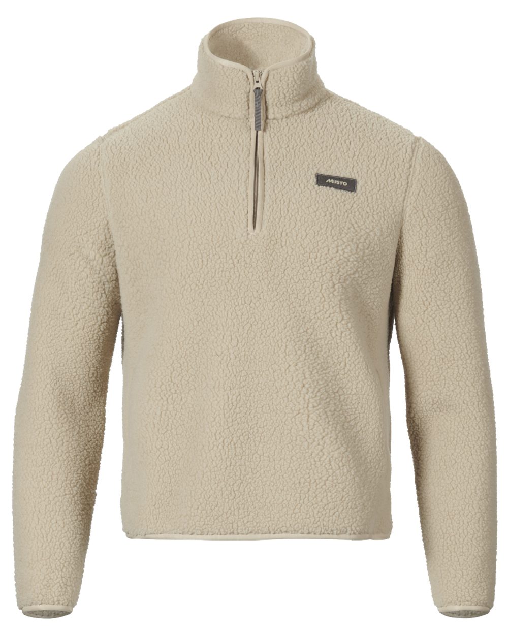 Pure Cashmere coloured Musto Womens Cover Deep Pile Fleece Pullover on white background