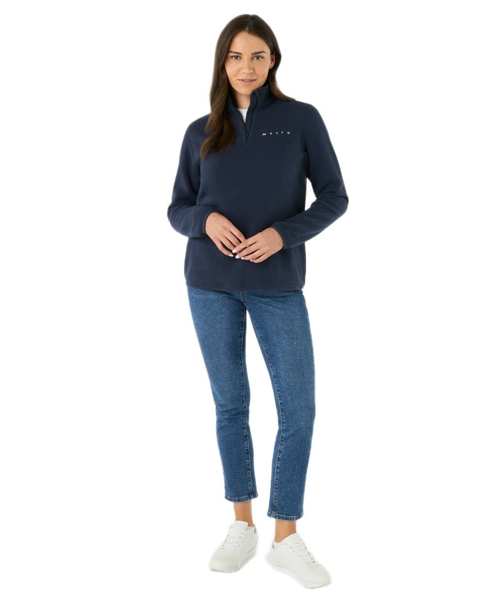 Navy Coloured Musto Mens Cover Deep Pile Fleece Vest on white background