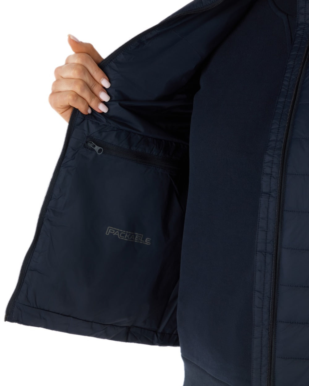 Navy Coloured Musto Womens Original Lite Puffer Vest on white background