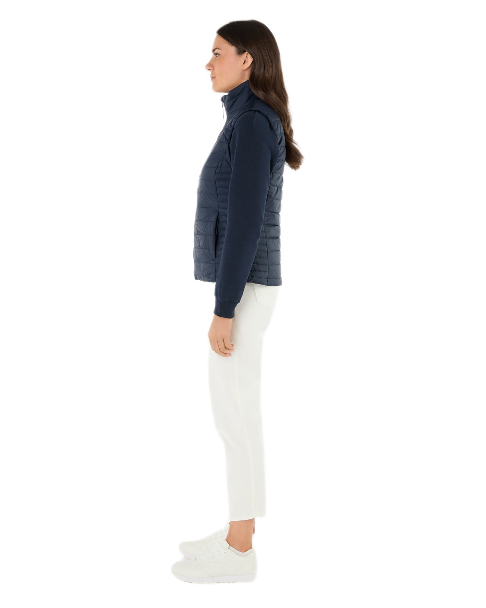 Navy Coloured Musto Womens Original Lite Puffer Vest on white background