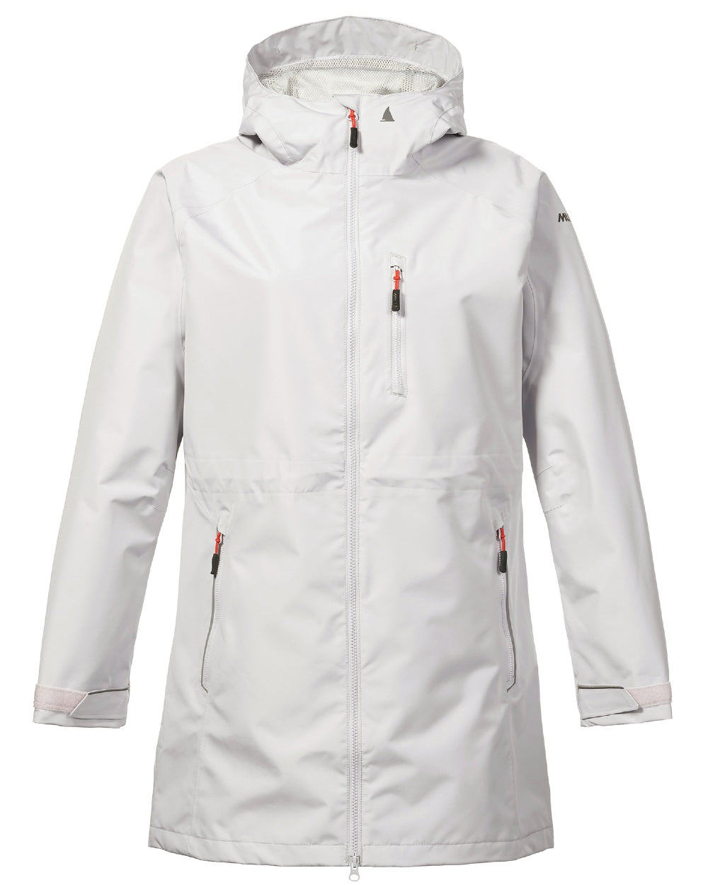 Grey Fog coloured Musto Ladies Sardinia Rain Jacket on White background