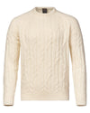 Musto Mens Marina Cable Knit Jumper in Antique Sail White #colour_antique-sail-white