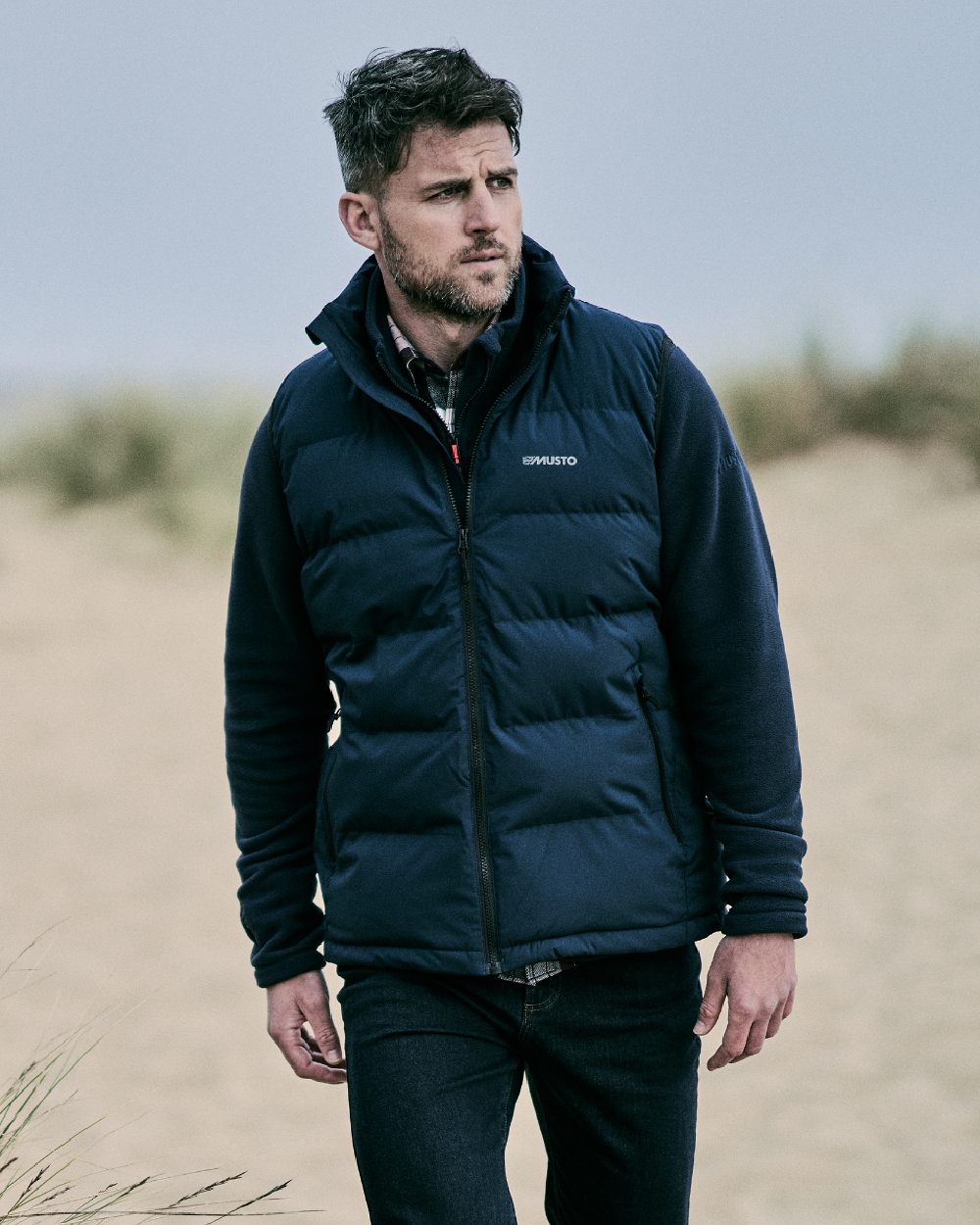 Musto Mens Marina Quilted Vest in Navy