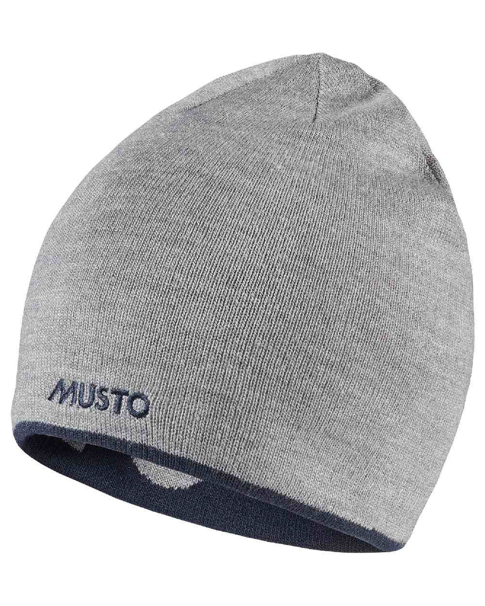 Musto Reversible Beanie in Grey Melange/Navy