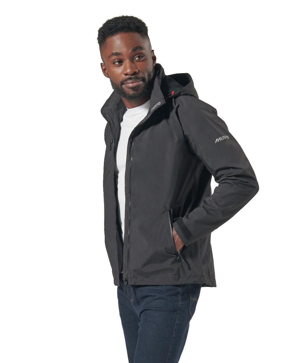 Black coloured Musto Sarinia Jacket on White background